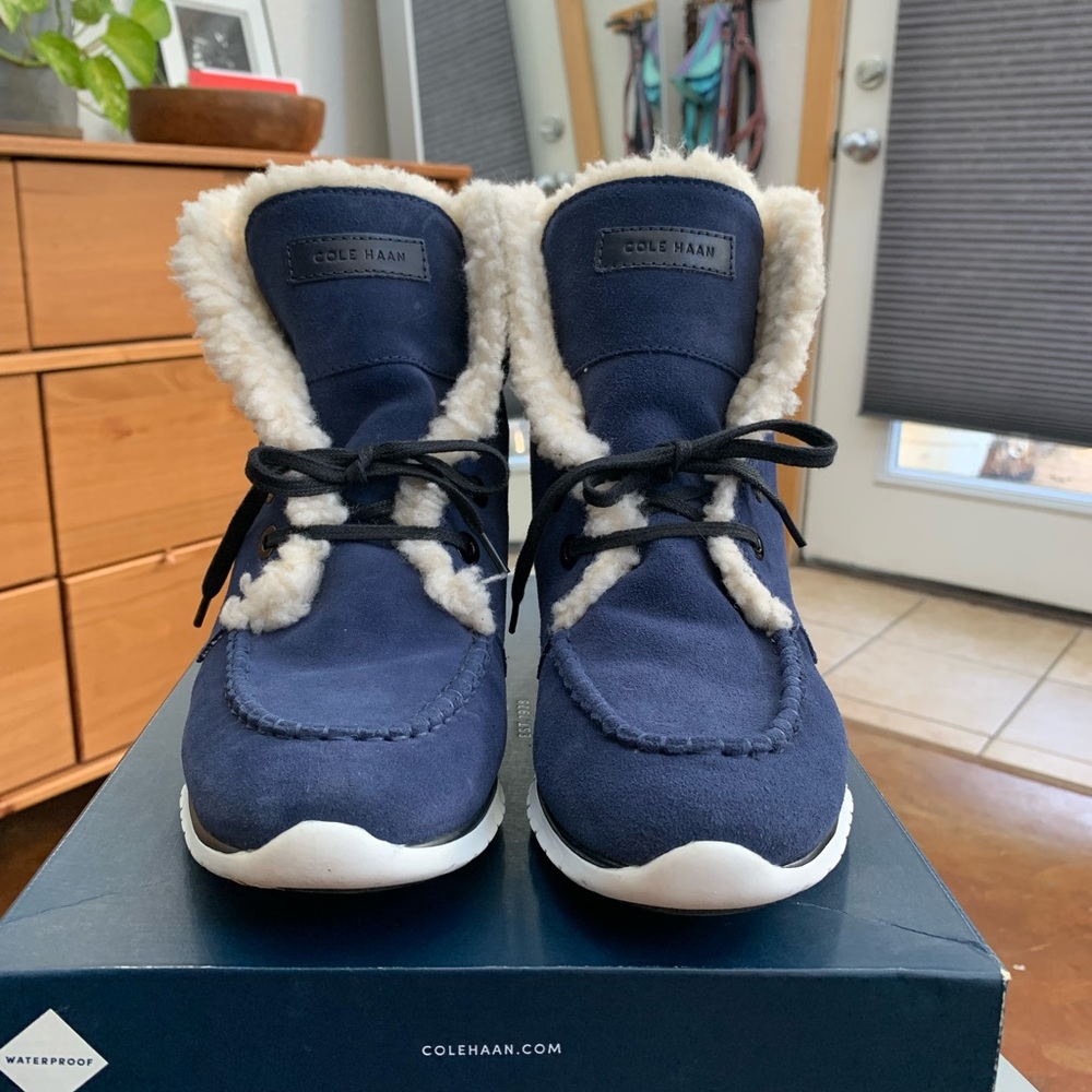 Cole Haan Zerogrand Suede Shearling Chuka Boot